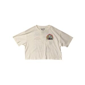 Peanuts Snoopy Joe Cool Rainbow Graphic Tee White Large Comic Strip Back Print